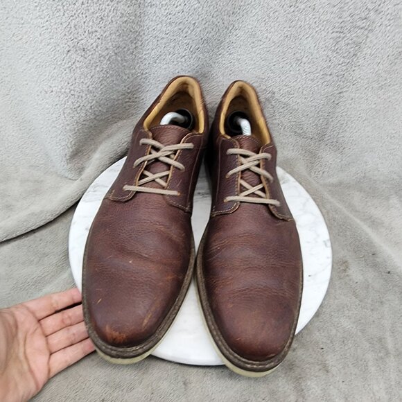 Clarks Shoes Mens Size 11 Brown Leather Collections Lace Up Derby Oxfords *Read* main image 9